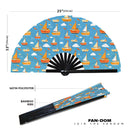 Cute Boat Pattern Bamboo Hand Fan