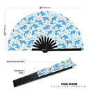 Cute Dolphin Pattern Bamboo Hand Fan