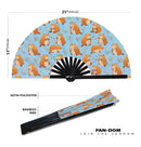 Cute Beaver Pattern Bamboo Hand Fan