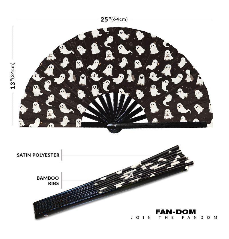 Cute Ghost Pattern Halloween Bamboo Hand Fan