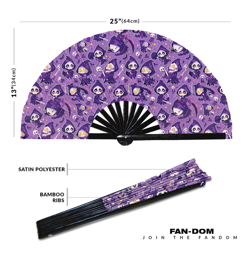 Cute Grim Reaper Pattern Halloween Bamboo Hand Fan