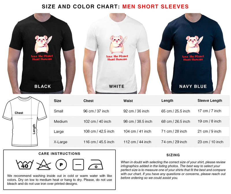 Save The Planet Hunt Humans - Cute Hamster Knife | Editable Text - Custom text shirts, totes and bags