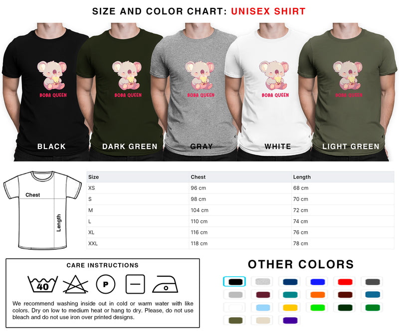 Boba Queen - Cute Koala Boba Tea | Editable Text - Custom text shirts, totes and bags