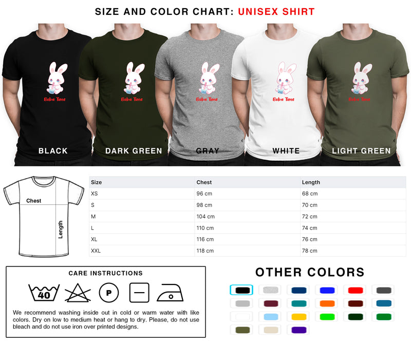 Boba Time - Cute Rabbit Boba Tea | Editable Text - Custom text shirts, totes and bags