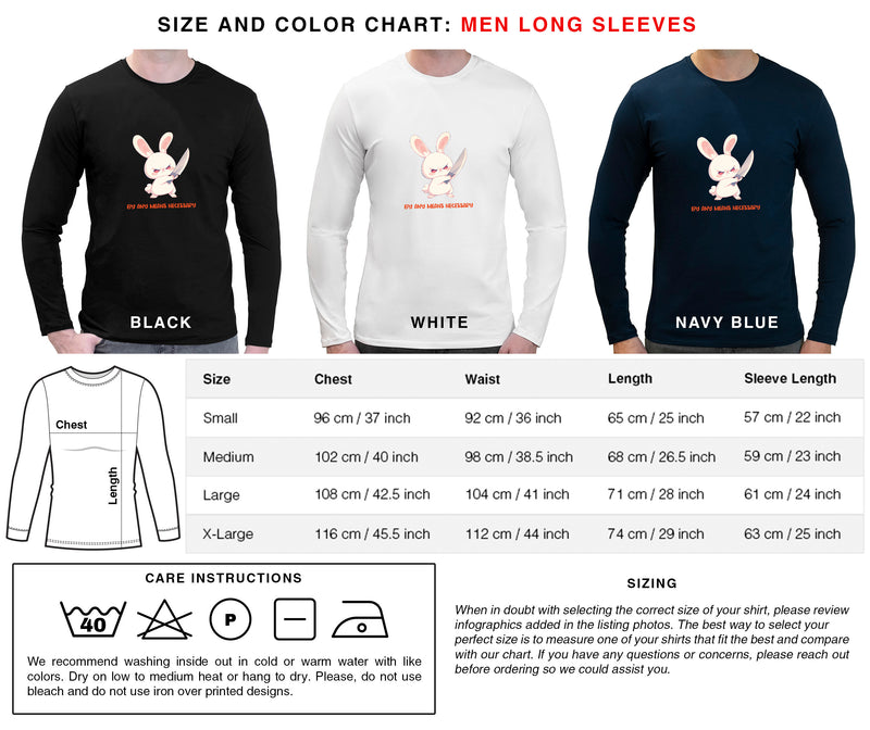 By Any Means Necessary - Cute Rabbit  Knife | Editable Text - Custom text shirts, totes and bags