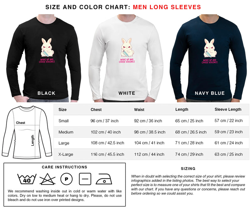 Woke Up And Chose Violence - Cute Rabbit  Knife | Editable Text - Custom text shirts, totes and bags