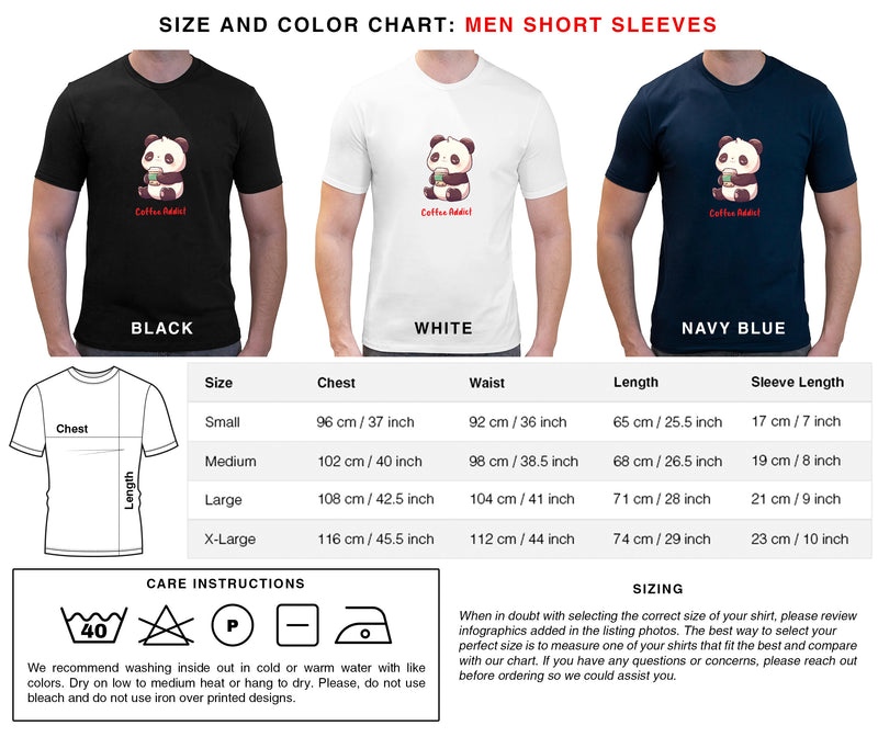 Coffee Addict - Cute Panda Coffee | Editable Text - Custom text shirts, totes and bags