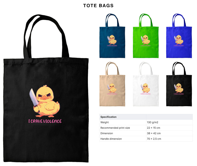 I Crave Violence - Cute Duck Knife | Editable Text - Custom text shirts, totes and bags