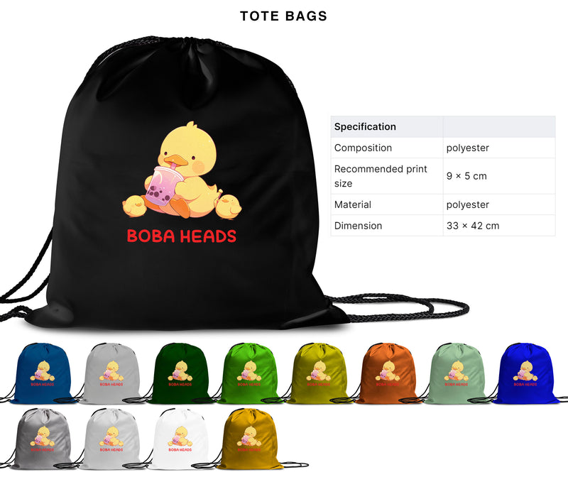 Boba Heads - Cute Duck Boba | Editable Text - Custom text shirts, totes and bags