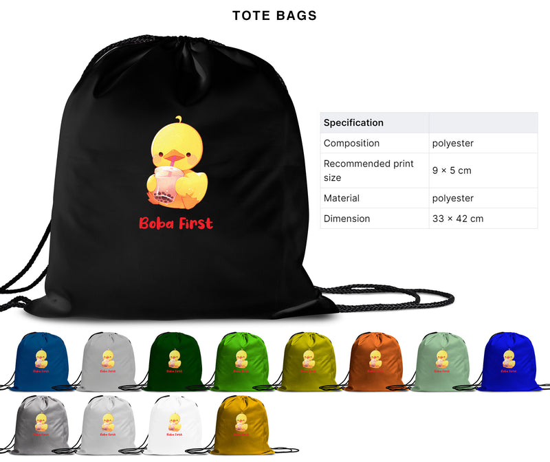 Boba First - Cute Duck Boba | Editable Text - Custom text shirts, totes and bags