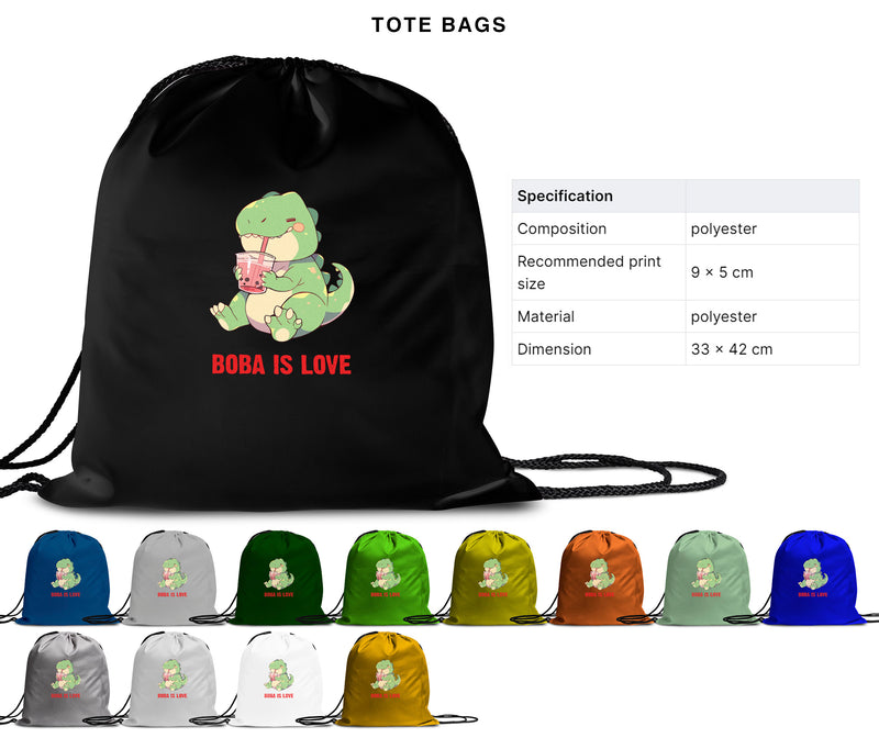 Boba Is Love - Cute T-rex Dinosaur Boba | Editable Text - Custom text shirts, totes and bags