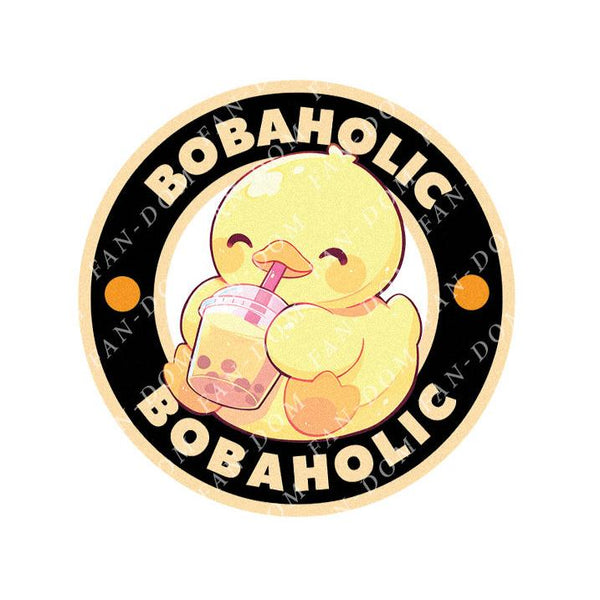 Bobaholic - Cute Duck Boba | Editable Text - Custom text shirts, totes and bags