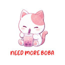 Need More Boba - Cute Cat Boba Tea | Editable Text - Custom text shirts, totes and bags