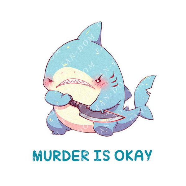 Murder Is Okay - Cute Shark Knife | Editable Text - Custom text shirts, totes and bags