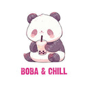 Boba & Chill - Cute Panda Boba | Editable Text - Custom text shirts, totes and bags