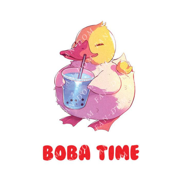 Boba Time - Cute Duck Boba | Editable Text - Custom text shirts, totes and bags