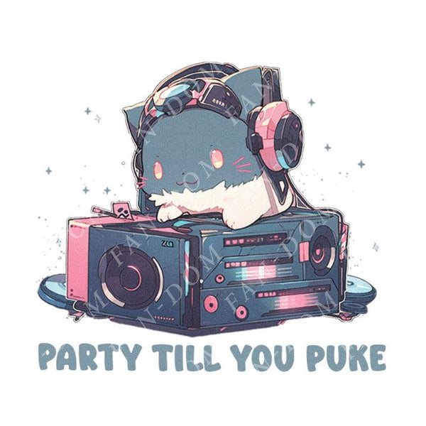 Party Till You Puke - Dj Cat | Editable Text - Custom text shirts, totes and bags