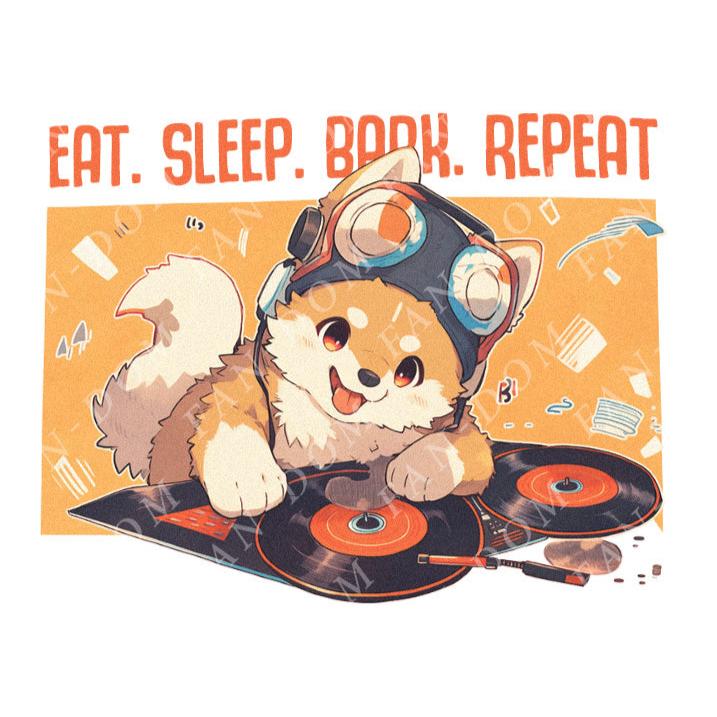 Eat Sleep Rave Repeat - Dj Dog | Editable Text - Custom text shirts, totes and bags