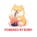Powered By Boba - Cute Dog Boba | Editable Text - Custom text shirts, totes and bags