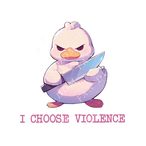 I Choose Violence - Cute Duck Knife | Editable Text - Custom text shirts, totes and bags