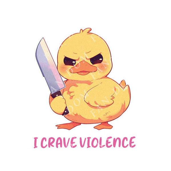 I Crave Violence - Cute Duck Knife | Editable Text - Custom text shirts, totes and bags