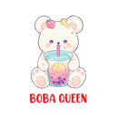 Boba Queen - Cute Bear Boba Tea | Editable Text - Custom text shirts, totes and bags