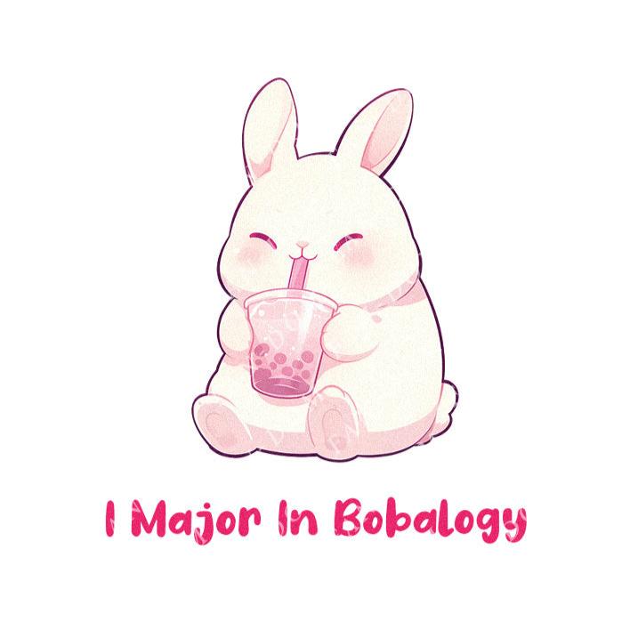 I Major In Bobalogy - Cute Rabbit Boba Tea | Editable Text - Custom text shirts, totes and bags