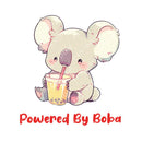 Powered By Boba - Cute Koala Boba Tea | Editable Text - Custom text shirts, totes and bags