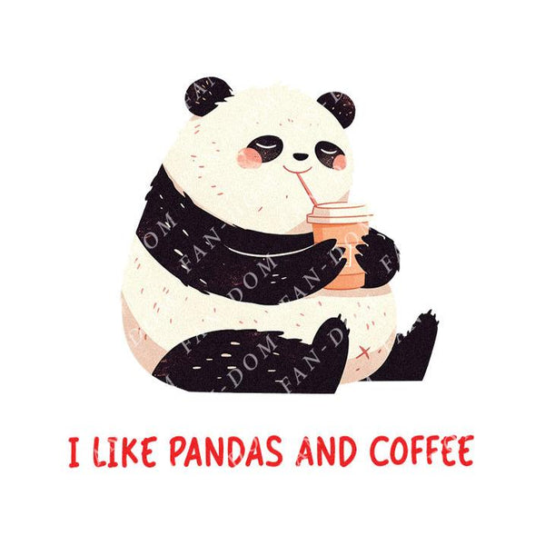 I Like Pandas And Coffee - Cute Panda Coffee | Editable Text - Custom text shirts, totes and bags