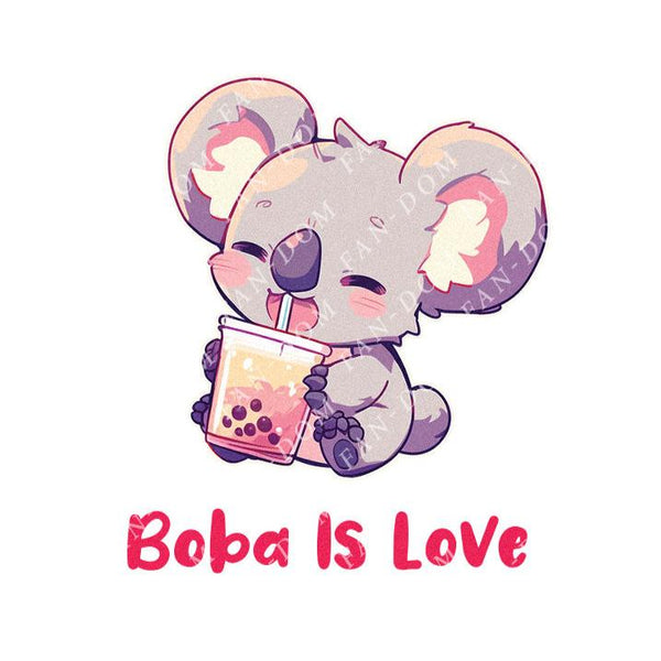 Boba Is Love - Cute Koala Boba Tea | Editable Text - Custom text shirts, totes and bags