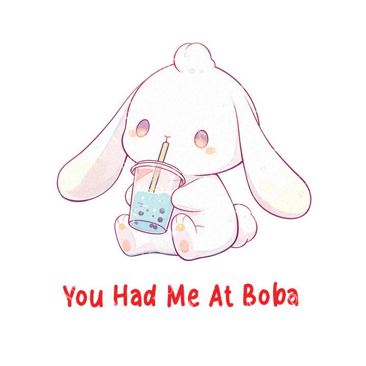 You Had Me At Boba - Cute Rabbit Boba Tea | Editable Text - Custom text shirts, totes and bags