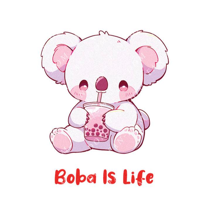 Boba Is Life - Cute Koala Boba Tea | Editable Text - Custom text shirts, totes and bags