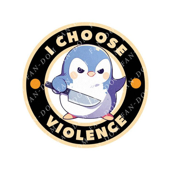 I Choose Violence - Cute Penguin Knife | Editable Text - Custom text shirts, totes and bags