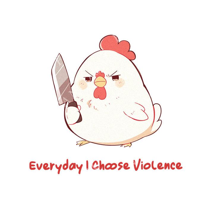 Everyday I Choose Violence - Cute Chicken Knife | Editable Text - Custom text shirts, totes and bags