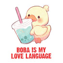 Boba Is My Love Language - Cute Duck Boba | Editable Text - Custom text shirts, totes and bags