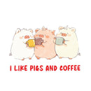 I Like Pigs And Coffee - Cute Pig Coffee | Editable Text - Custom text shirts, totes and bags