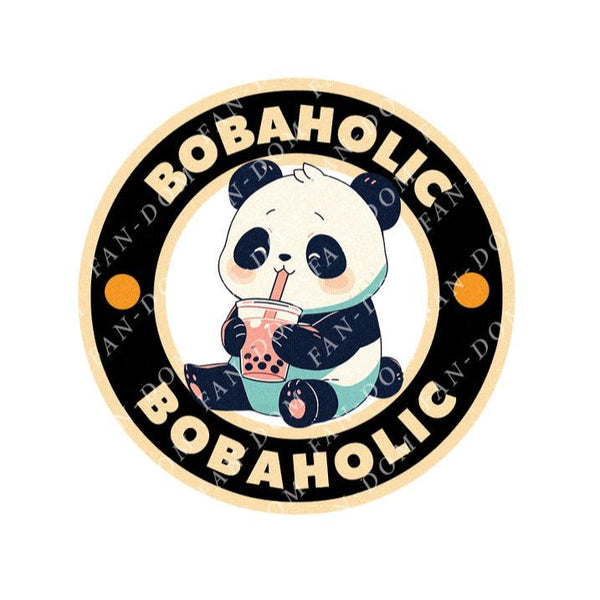 Bobaholic - Cute Panda Boba | Editable Text - Custom text shirts, totes and bags