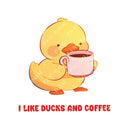 I Like Ducks And Coffee - Cute Duck Coffee | Editable Text - Custom text shirts, totes and bags