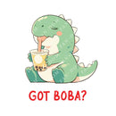 Got Boba? - Cute T-rex Dinosaur Boba | Editable Text - Custom text shirts, totes and bags