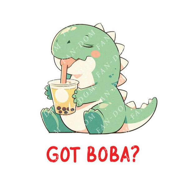 Got Boba? - Cute T-rex Dinosaur Boba | Editable Text - Custom text shirts, totes and bags