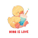 Boba Is Love - Cute Duck Boba | Editable Text - Custom text shirts, totes and bags