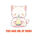 You Had Me At Boba - Cute Cat Boba Tea | Editable Text - Custom text shirts, totes and bags