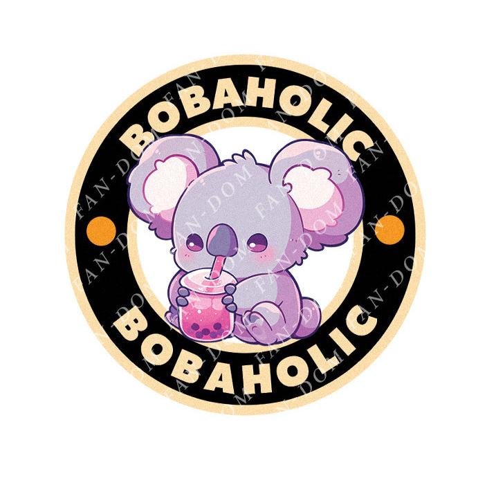 Bobaholic - Cute Koala Boba Tea | Editable Text - Custom text shirts, totes and bags