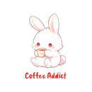Coffee Addict - Cute Bunny Rabbit Coffee | Editable Text - Custom text shirts, totes and bags