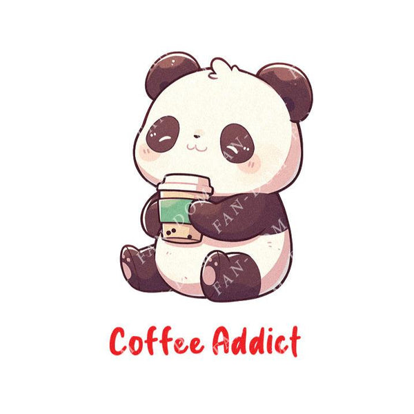 Coffee Addict - Cute Panda Coffee | Editable Text - Custom text shirts, totes and bags