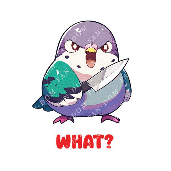 What? - Cute Pigeon Knife | Editable Text - Custom text shirts, totes and bags