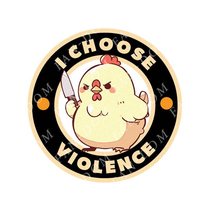 I Choose Violence - Cute Chicken Knife | Editable Text - Custom text shirts, totes and bags