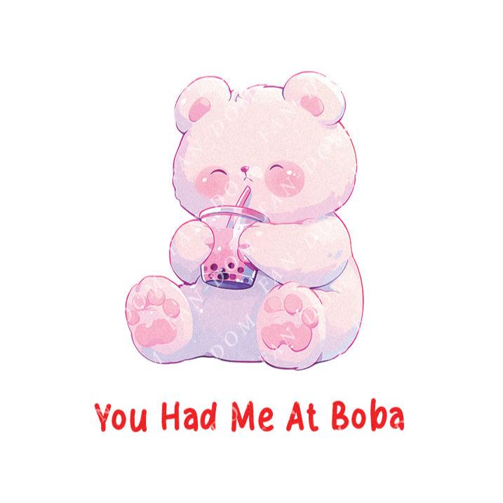 You Had Me At Boba - Cute Bear Boba Tea | Editable Text - Custom text shirts, totes and bags