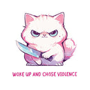 Woke Up And Chose Violence - Cute Cat Knife | Editable Text - Custom text shirts, totes and bags
