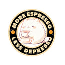 More Espresso Less Depresso - Cute Cat Coffee | Editable Text - Custom text shirts, totes and bags